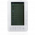 TFT LCD E-Book 7.0 " Reader Music / Video Media Player w / Voice Recorder / TF - Blanco(4GB)